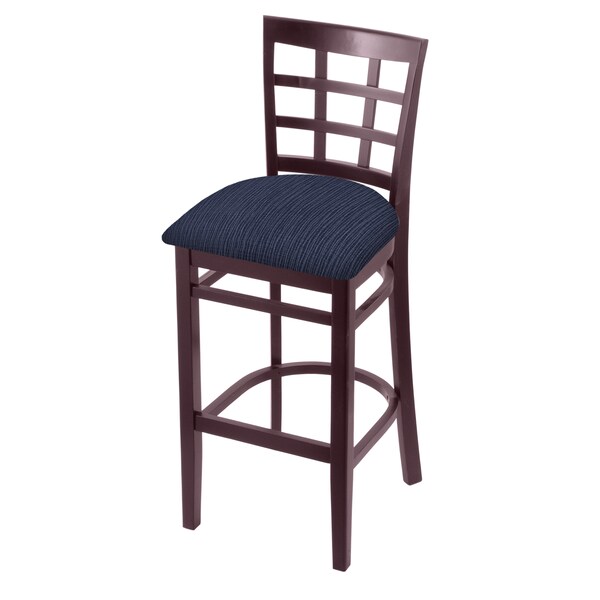25" Counter Stool, Dark Cherry Finish, Graph Anchor Seat